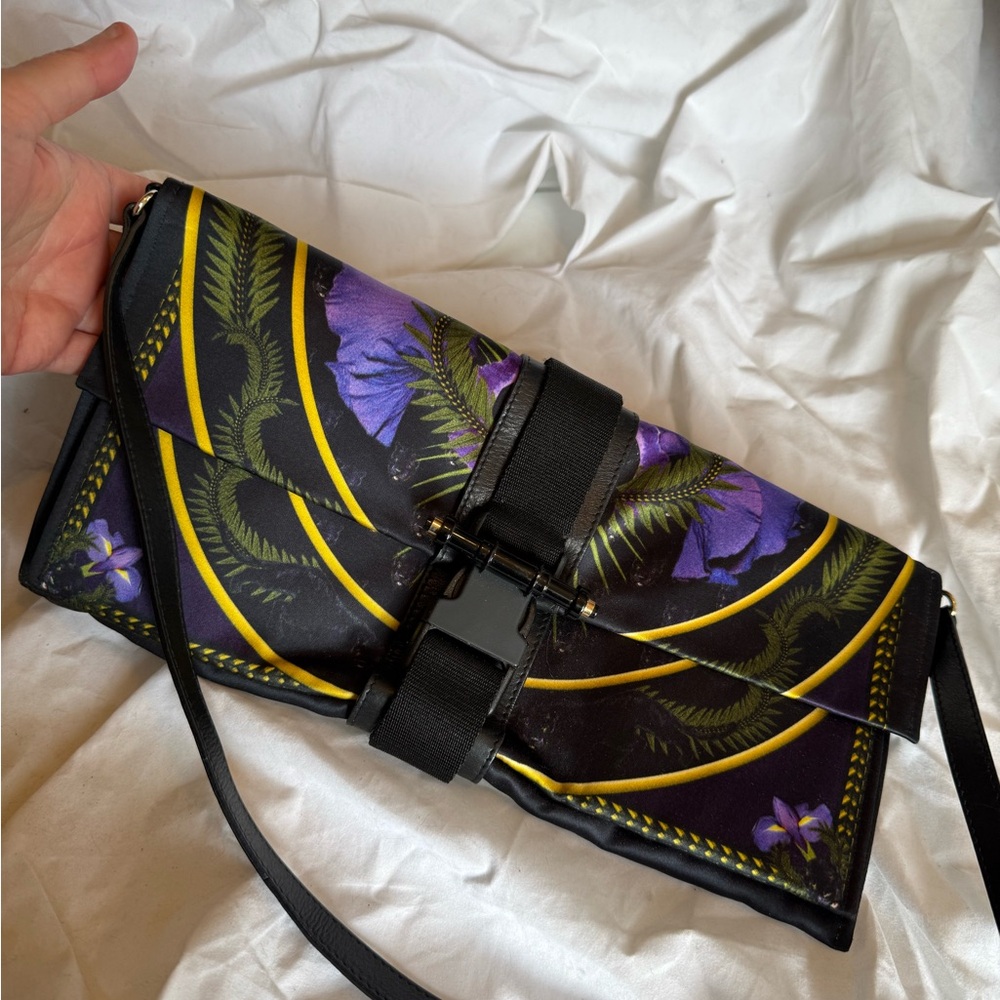 Givenchy floral satin Black and Purple Shoulder Bag or clutch